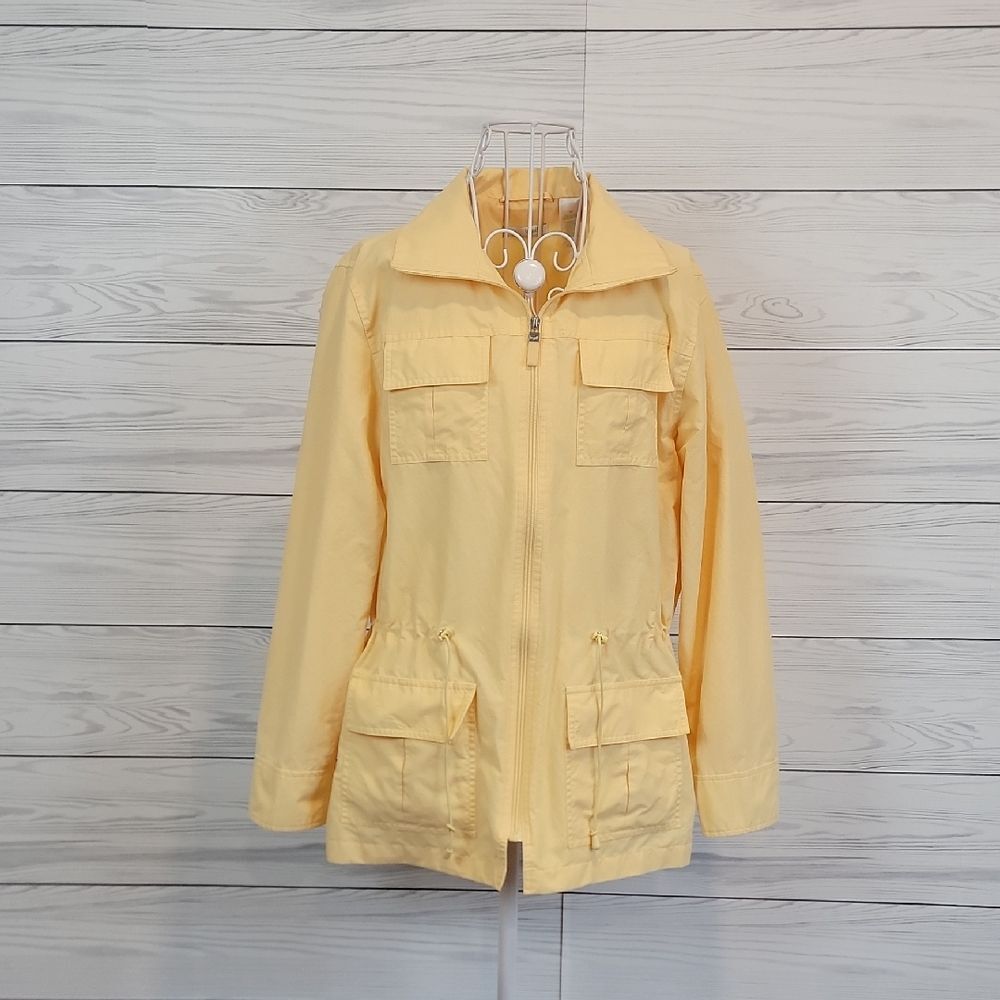 Liz Golf Windbreaker Light Yellow Women's Utility Jacket - Size M